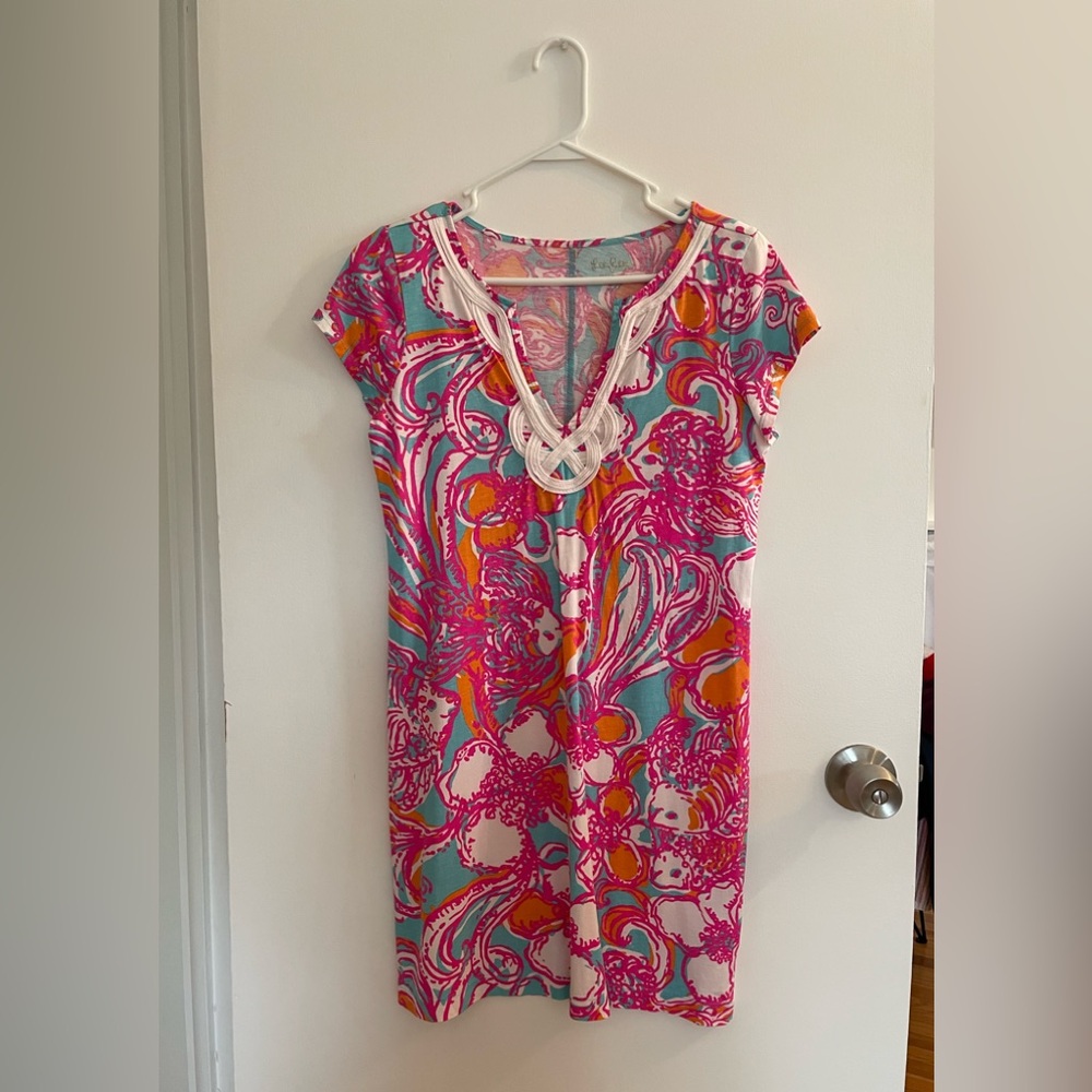 Lilly Pulitzer Pink and Blue T-Shirt Dress